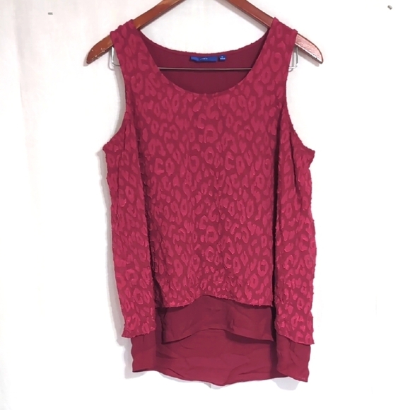 Apt 9 Fuchsia Layered Leopard Print Tank Size Medium - Picture 1 of 6